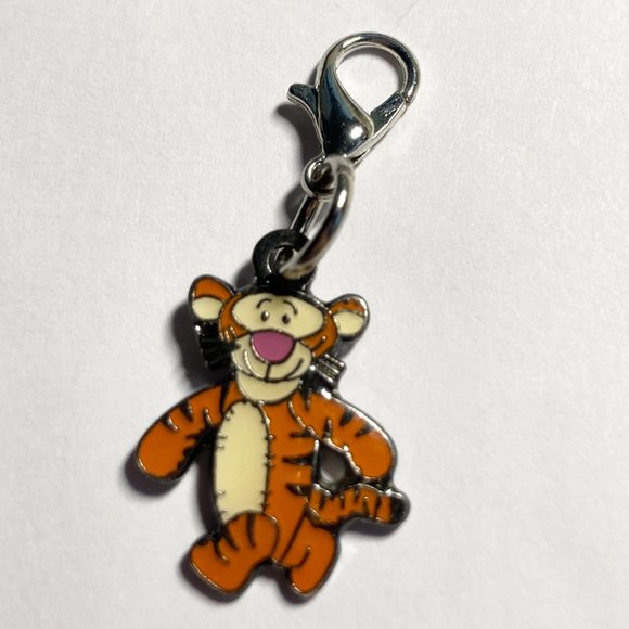 Vintage Disney Winnie The Pooh Tigger Eeyore 6 Charms Purse Zipper Pull Clip On - Picture 8 of 11